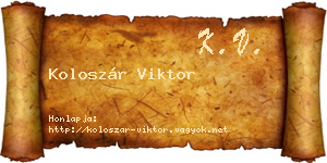 Koloszár Viktor névjegykártya